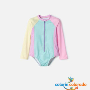 traje de baño niña arcoiris
